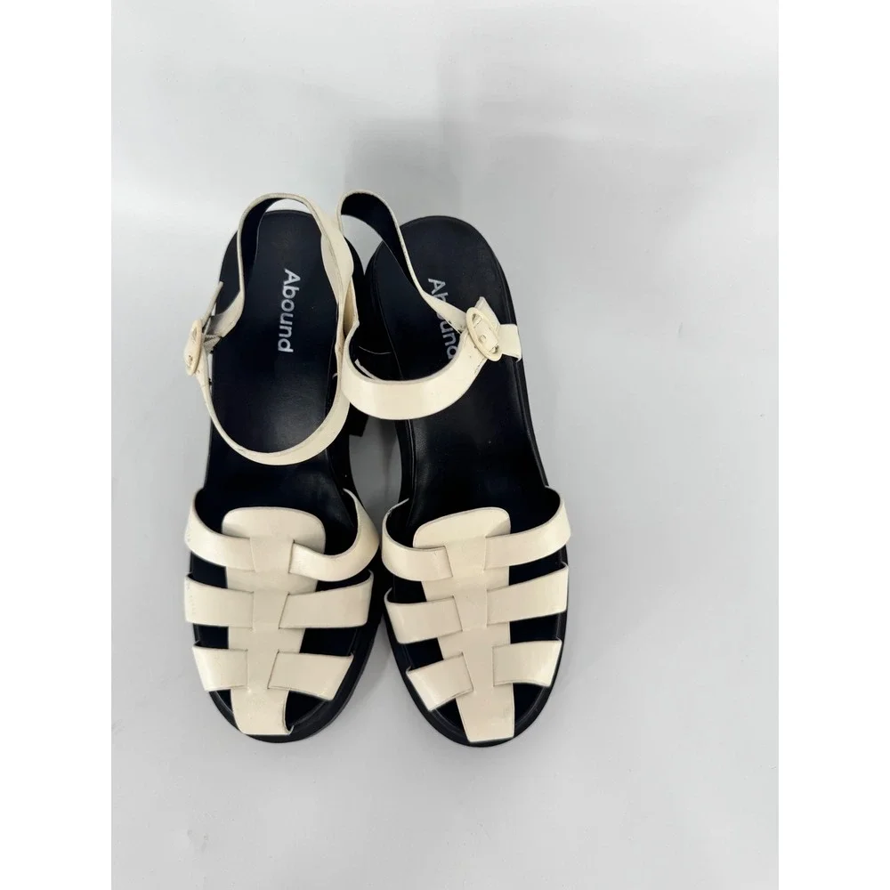 Abound Platform Sandals Women 9 White Fisherman Chunky Lug Sole Heel ABMARTY-PU